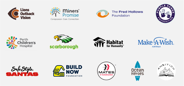 Community charity support logos